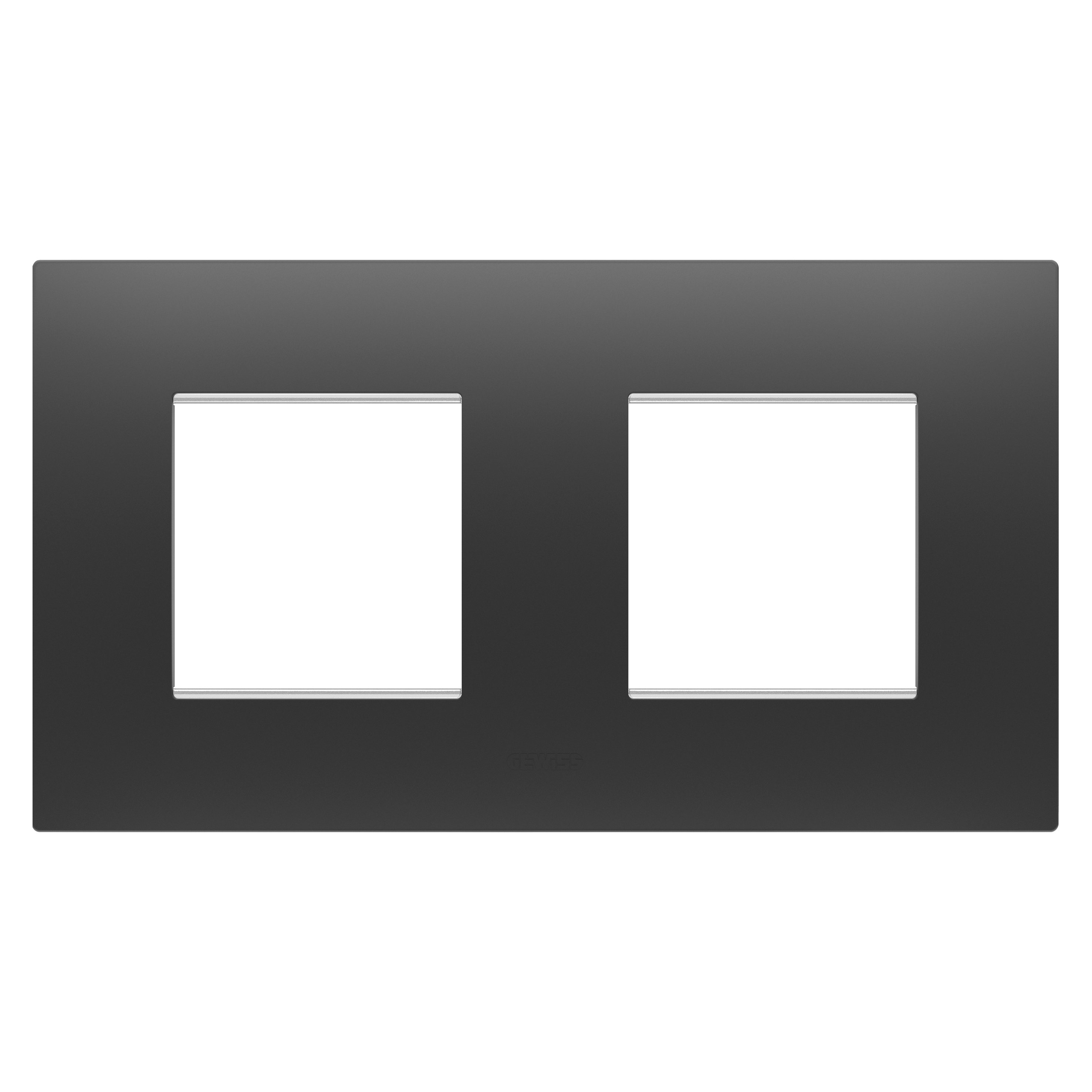 GEWISS - PLACCA EGO INTERNATIONAL - IN TECNOPOLIMERO - 2+2 POSTI ORIZZONTALE - NERO SATINATO - CHORUSMART GW16023DB