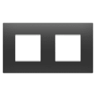 GEWISS - PLACCA EGO INTERNATIONAL - IN TECNOPOLIMERO - 2+2 POSTI ORIZZONTALE - NERO SATINATO - CHORUSMART GW16023DB