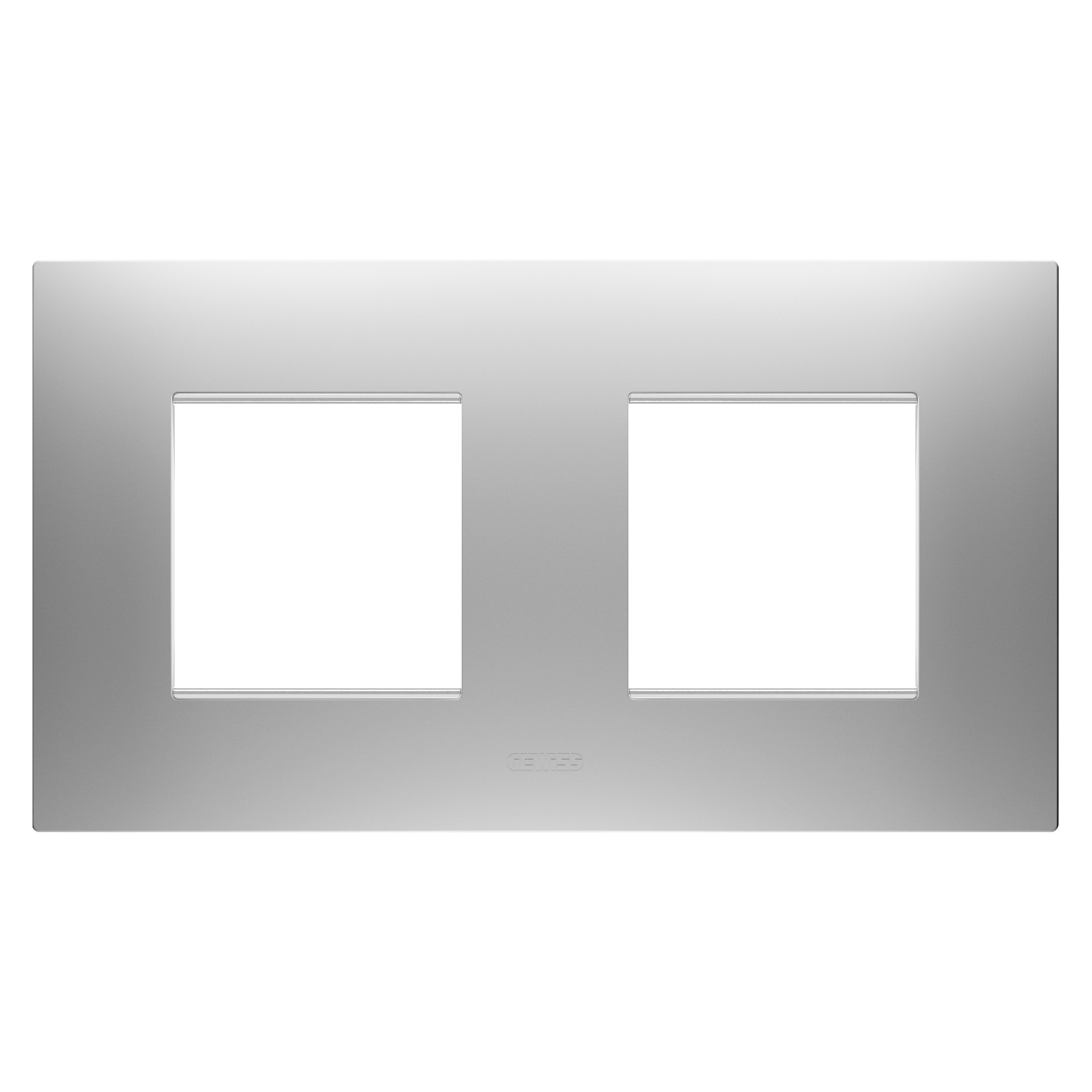 GEWISS - PLACCA EGO INTERNATIONAL - IN TECNOPOLIMERO VERNICIATO - 2+2 POSTI ORIZZONTALE - MAGNETIC GRAY - CHORUSMART GW16023GR
