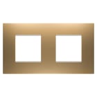 GEWISS - PLACCA EGO INTERNATIONAL - IN TECNOPOLIMERO VERNICIATO - 2+2 POSTI ORIZZONTALE - ORO - CHORUSMART GW16023SG
