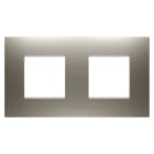 GEWISS - PLACCA EGO INTERNATIONAL - IN TECNOPOLIMERO VERNICIATO - 2+2 POSTI ORIZZONTALE - ACCIAIO - CHORUSMART GW16023ST