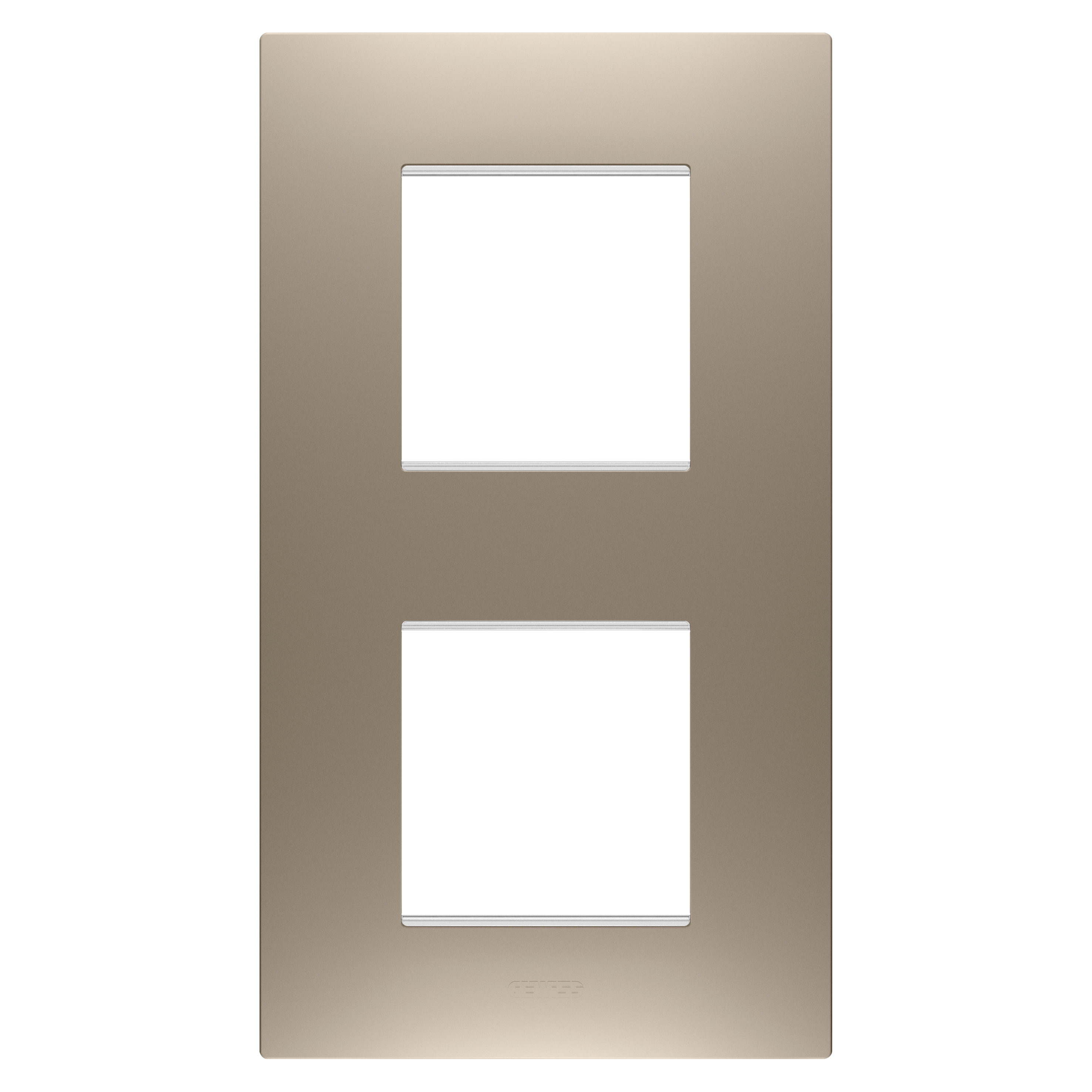 GEWISS - PLACCA EGO INTERNATIONAL - IN TECNOPOLIMERO VERNICIATO - 2+2 POSTI VERTICALE - BRONZO CHIARO - CHORUSMART GW16024BR