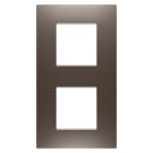 GEWISS - PLACCA EGO INTERNATIONAL - IN TECNOPOLIMERO VERNICIATO - 2+2 POSTI VERTICALE - BROWN SHADE - CHORUSMART