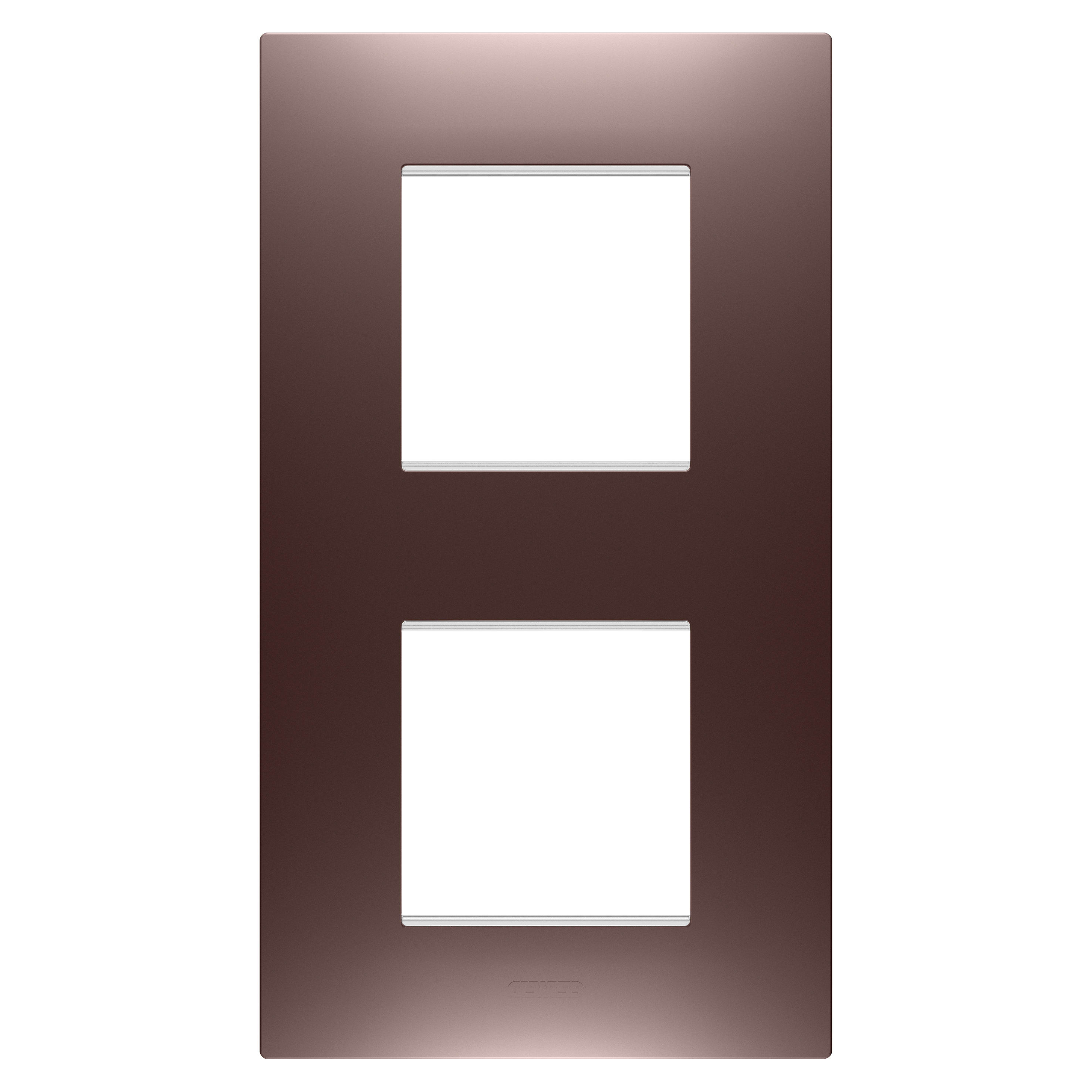 GEWISS - PLACCA EGO INTERNATIONAL - IN TECNOPOLIMERO VERNICIATO - 2+2 POSTI VERTICALE - RAME - CHORUSMART GW16024CP