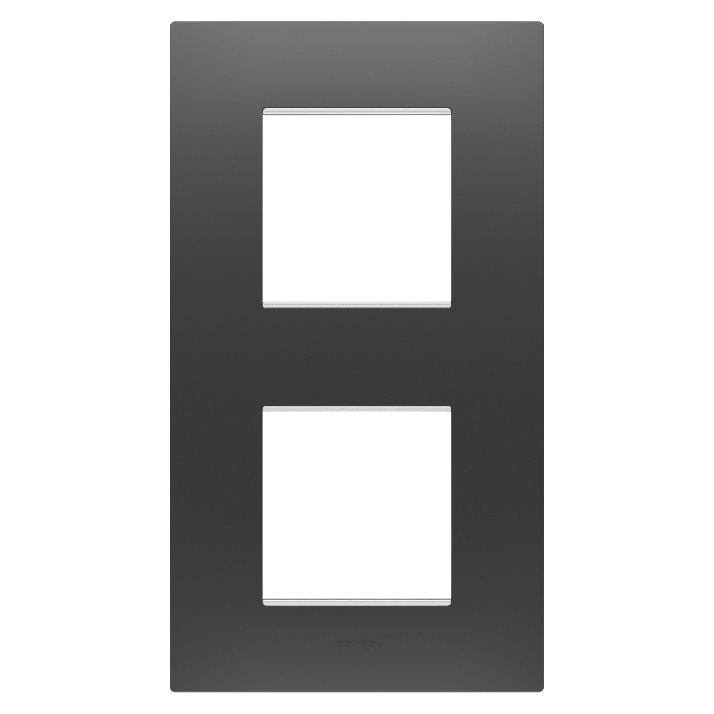 GEWISS - PLACCA EGO INTERNATIONAL - IN TECNOPOLIMERO - 2+2 POSTI VERTICALE - NERO SATINATO - CHORUSMART