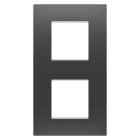 GEWISS - PLACCA EGO INTERNATIONAL - IN TECNOPOLIMERO - 2+2 POSTI VERTICALE - NERO SATINATO - CHORUSMART