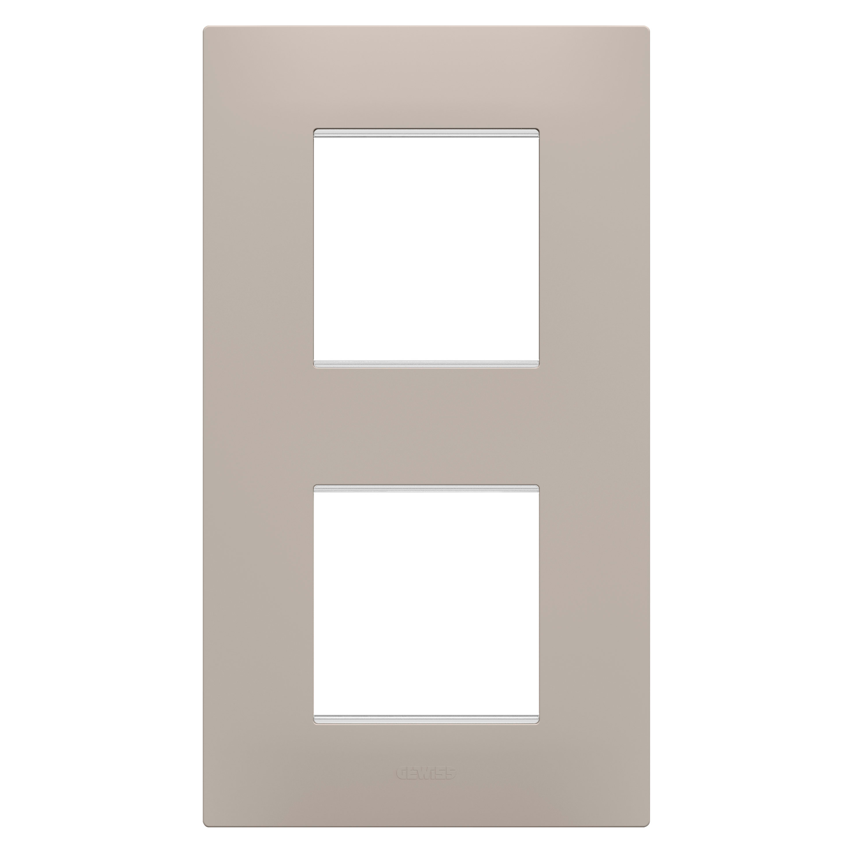 GEWISS - PLACCA EGO INTERNATIONAL - IN TECNOPOLIMERO - 2+2 POSTI VERTICALE - DARK SAND - CHORUSMART GW16024DS