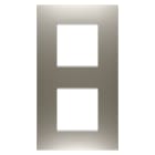 GEWISS - PLACCA EGO INTERNATIONAL - IN TECNOPOLIMERO VERNICIATO - 2+2 POSTI VERTICALE - ACCIAIO - CHORUSMART GW16024ST