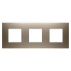 GEWISS - PLACCA EGO INTERNATIONAL - IN TECNOPOLIMERO VERNICIATO - 2+2+2 POSTI ORIZZONTALE - BRONZO CHIARO - CHORUSMART