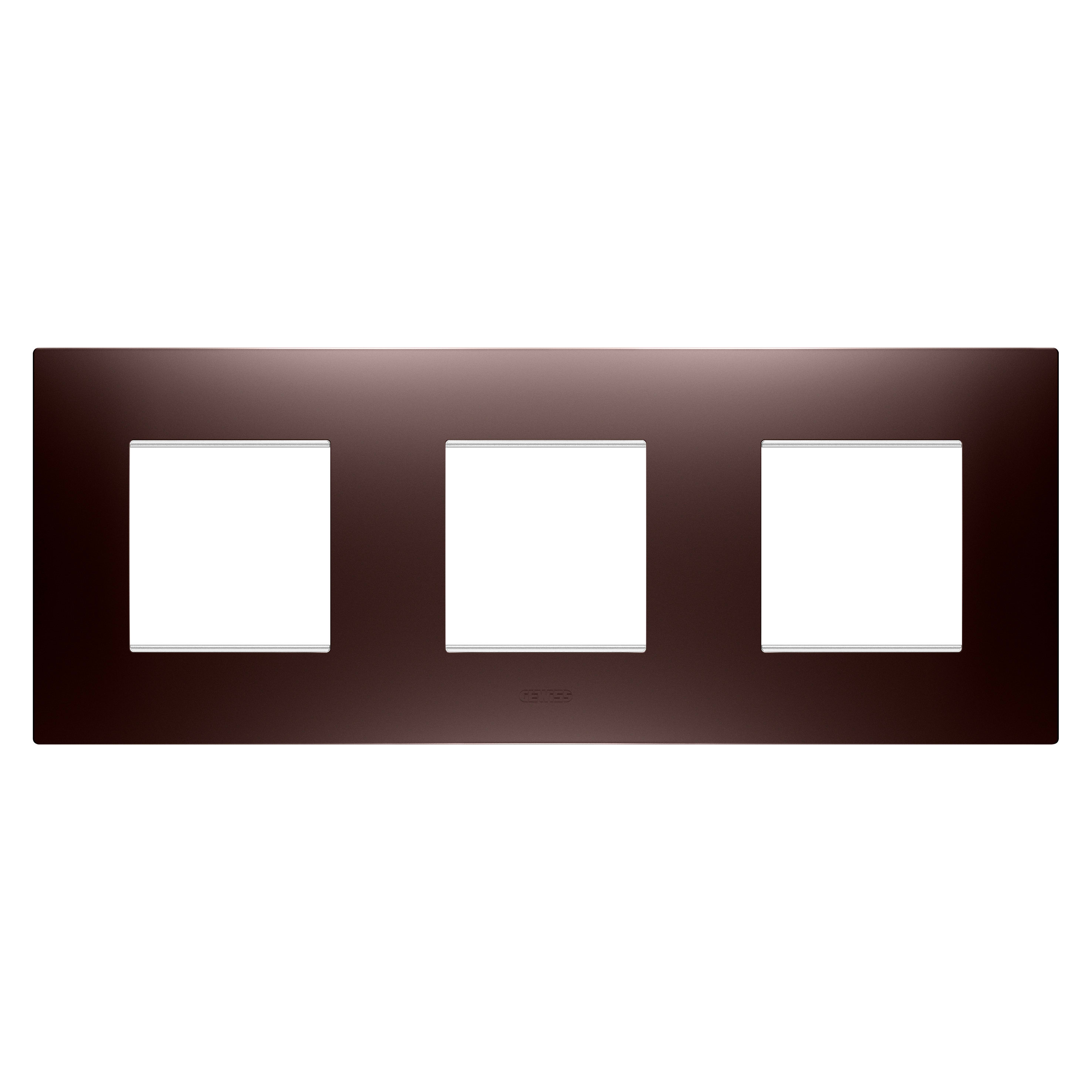 GEWISS - PLACCA EGO INTERNATIONAL - IN TECNOPOLIMERO VERNICIATO - 2+2+2 POSTI ORIZZONTALE - RAME - CHORUSMART GW16026CP