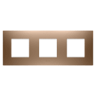 GEWISS - PLACCA EGO INTERNATIONAL - IN TECNOPOLIMERO VERNICIATO - 2+2+2 POSTI ORIZZONTALE - RAME CHIARO - CHORUSMART GW16026CS