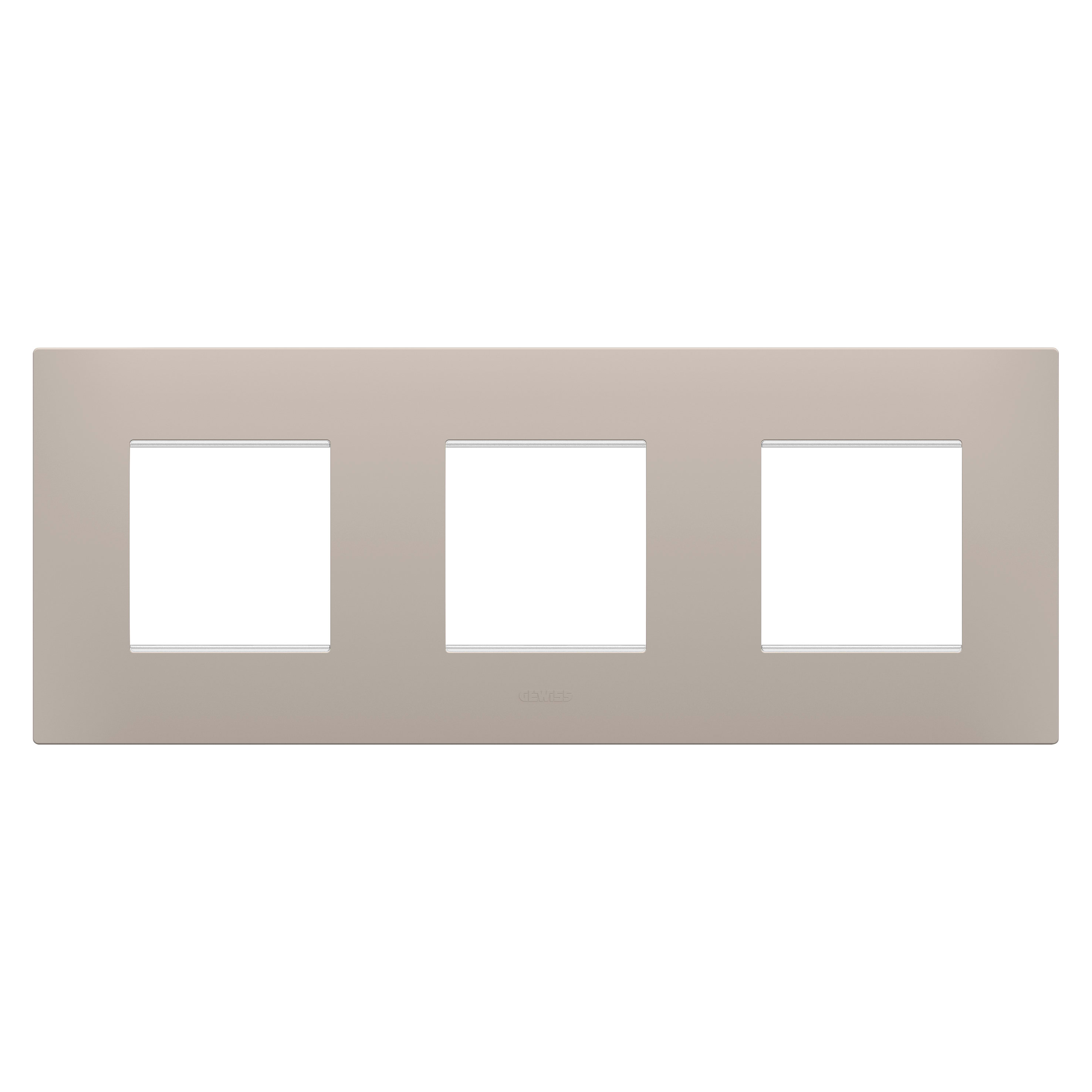 GEWISS - PLACCA EGO INTERNATIONAL - IN TECNOPOLIMERO - 2+2+2 POSTI ORIZZONTALE - DARK SAND - CHORUSMART GW16026DS