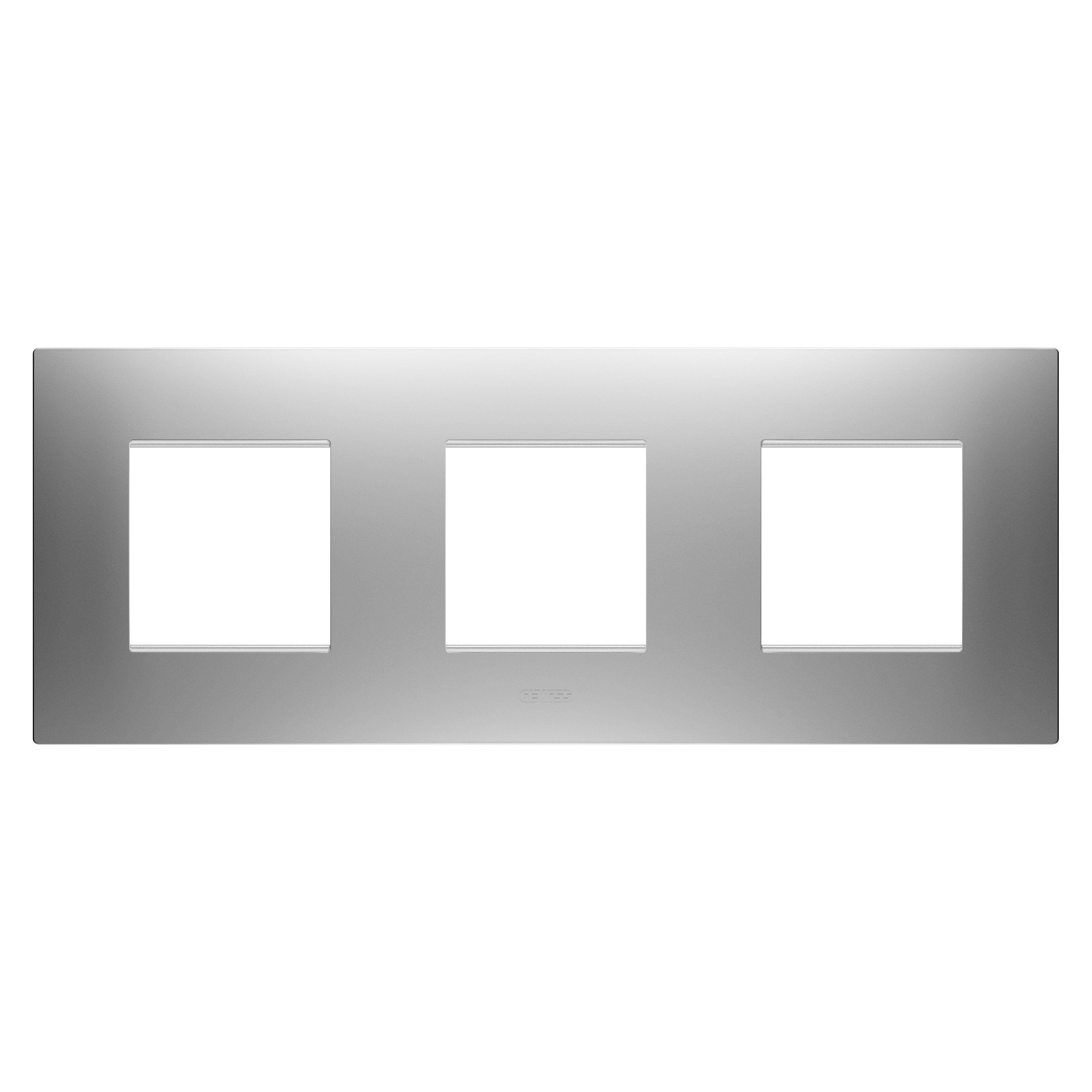 GEWISS - PLACCA EGO INTERNATIONAL - IN TECNOPOLIMERO VERNICIATO - 2+2+2 POSTI ORIZZONTALE - MAGNETIC GRAY - CHORUSMART