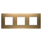 GEWISS - PLACCA EGO INTERNATIONAL - IN TECNOPOLIMERO VERNICIATO - 2+2+2 POSTI ORIZZONTALE - ORO - CHORUSMART GW16026SG