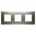 GEWISS - PLACCA EGO INTERNATIONAL - IN TECNOPOLIMERO VERNICIATO - 2+2+2 POSTI ORIZZONTALE - ACCIAIO - CHORUSMART