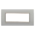 GEWISS - PLACCA LUX - IN VETRO - 6 POSTI - NATURAL REFLECTION - CORNICE BRONZO CHIARO OPACO - CHORUSMART