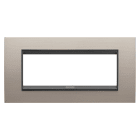 GEWISS - PLACCA LUX - IN METALLO - 6 POSTI - ALLUMINIO SPAZZOLATO LAVY - CHORUSMART