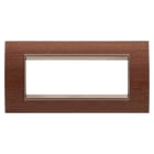 GEWISS - PLACCA LUX - IN LEGNO - 6 POSTI - NOCE - CORNICE BRONZO SCURO OPACO - CHORUSMART