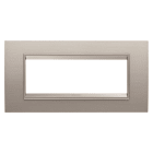 GEWISS - PLACCA LUX - IN METALLO - 6 POSTI - ALLUMINIO SPAZZOLATO - CORNICE BRONZO CHIARO OPACO - CHORUSMART