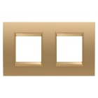 GEWISS - PLACCA LUX INTERNATIONAL - IN METALLO - 2+2 POSTI ORIZZONTALE - ORO - CORNICE ORO OPACO - CHORUSMART