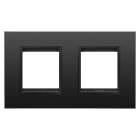 GEWISS - PLACCA LUX INTERNATIONAL - IN METALLO - 2+2 POSTI ORIZZONTALE - NERO SATINATO MONOCHROME - CHORUSMART