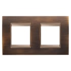 GEWISS - PLACCA LUX INTERNATIONAL - IN METALLO - 2+2 POSTI ORIZZONTALE - OTTONE ANTICO - CORNICE BRONZO SCURO OPACO - CHORUSMART