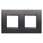 GEWISS - PLACCA LUX INTERNATIONAL - IN TECNOPOLIMERO VERNICIATO - 2+2 POSTI ORIZZONTALE - ARDESIA ABSOLUTE - CORNICE ARDESIA OPACO - CHORUSMART GW16223YA