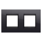 GEWISS - PLACCA LUX INTERNATIONAL - IN TECNOPOLIMERO - 2+2 POSTI ORIZZONTALE - NERO TONER LAVY - CORNICE NERO OPACO - CHORUSMART