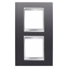 GEWISS - PLACCA LUX INTERNATIONAL - IN TECNOPOLIMERO VERNICIATO - 2+2 POSTI VERTICALE INTERASSE 71mm - ARDESIA - CHORUSMART