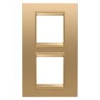 GEWISS - PLACCA LUX INTERNATIONAL - IN METALLO - 2+2 POSTI VERTICALE - ORO - CORNICE ORO OPACO - CHORUSMART