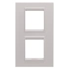 GEWISS - PLACCA LUX INTERNATIONAL - IN METALLO - 2+2 POSTI VERTICALE - NATURAL BEIGE MONOCHROME - CHORUSMART