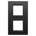GEWISS - PLACCA LUX INTERNATIONAL - IN METALLO - 2+2 POSTI VERTICALE - NERO SATINATO MONOCHROME - CHORUSMART