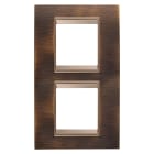 GEWISS - PLACCA LUX INTERNATIONAL - IN METALLO - 2+2 POSTI VERTICALE- OTTONE ANTICO - CORNICE BRONZO SCURO OPACO - CHORUSMART