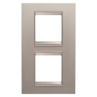 GEWISS - PLACCA LUX INTERNATIONAL - IN METALLO - 2+2 POSTI VERTICALE - ALLUMINIO SPAZZOLATO - CORNICE BRONZO CHIARO OPACO - CHORUSMART