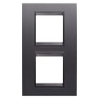 GEWISS - PLACCA LUX INTERNATIONAL - IN TECNOPOLIMERO VERNICIATO - 2+2 POSTI VERTICALE - ARDESIA ABSOLUTE - CORNICE ARDESIA OPACO - CHORUSMART