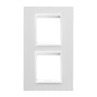 GEWISS - PLACCA LUX INTERNATIONAL - IN TECNOPOLIMERO - 2+2 POSTI VERTICALE INTERASSE 71mm - BIANCO MONOCHROME - CHORUSMART
