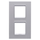 GEWISS - PLACCA LUX INTERNATIONAL - IN TECNOPOLIMERO VERNICIATO - 2+2 POSTI VERTICALE - TITANIO MONOCHROME - CHORUSMART GW16224YT