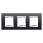 GEWISS - PLACCA LUX INTERNATIONAL - IN TECNOPOLIMERO - 2+2+2 POSTI ORIZZONTALE - NERO TONER - CHORUSMART