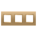 GEWISS - PLACCA LUX INTERNATIONAL - IN METALLO - 2+2+2 POSTI ORIZZONTALE - ORO - CORNICE ORO OPACO - CHORUSMART