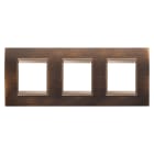 GEWISS - PLACCA LUX INTERNATIONAL - IN METALLO - 2+2+2 POSTI ORIZZONTALE - OTTONE ANTICO - CORNICE BRONZO SCURO OPACO - CHORUSMART
