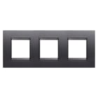 GEWISS - PLACCA LUX INTERNATIONAL - IN TECNOPOLIMERO VERNICIATO - 2+2+2 POSTI ORIZZONTALE - ARDESIA ABSOLUTE- CORNICE ARDESIA OPACO - CHORUSMART