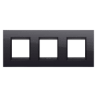 GEWISS - PLACCA LUX INTERNATIONAL - IN TECNOPOLIMERO - 2+2+2 POSTI ORIZZONTALE - NERO TONER LAVY - CORNICE NERO OPACO - CHORUSMART