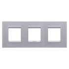 GEWISS - PLACCA LUX INTERNATIONAL - IN TECNOPOLIMERO VERNICIATO - 2+2+2 POSTI ORIZZONTALE - TITANIO MONOCHROME - CHORUSMART