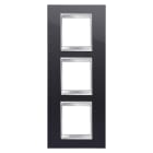 GEWISS - PLACCA LUX INTERNATIONAL - IN TECNOPOLIMERO - 2+2+2 POSTI VERTICALE - NERO TONER - CHORUSMART GW16227TN