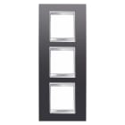 GEWISS - PLACCA LUX INTERNATIONAL - IN TECNOPOLIMERO VERNICIATO - 2+2+2 POSTI VERTICALE - ARDESIA - CHORUSMART