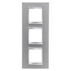 GEWISS - PLACCA LUX INTERNATIONAL - IN TECNOPOLIMERO VERNICIATO - 2+2+2 POSTI VERTICALE - TITANIO - CHORUSMART