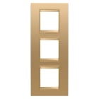 GEWISS - PLACCA LUX INTERNATIONAL - IN METALLO - 2+2+2 POSTI VERTICALE - ORO - CORNICE ORO OPACO - CHORUSMART