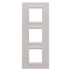 GEWISS - PLACCA LUX INTERNATIONAL - IN METALLO - 2+2+2 POSTI VERTICALE - NATURAL BEIGE MONOCHROME - CHORUSMART
