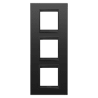 GEWISS - PLACCA LUX INTERNATIONAL - IN METALLO - 2+2+2 POSTI VERTICALE - NERO SATINATO MONOCHROME - CHORUSMART