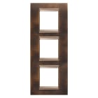 GEWISS - PLACCA LUX INTERNATIONAL - IN METALLO - 2+2+2 POSTI VERTICALE- OTTONE ANTICO - CORNICE BRONZO SCURO OPACO - CHORUSMART